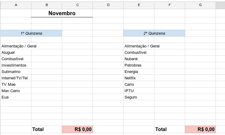 planilha orçamento pessoal